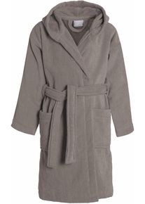 Kinderbademantel Seahorse "Seahorse Pure" Gr. 134, braun (hellbraun), L:87cm, Velours, Hausm&auml;ntel, Kinderbademantel, Langarm, aufgesetzte Taschen