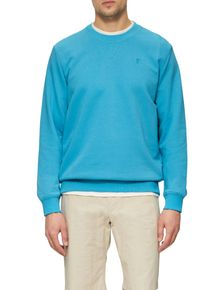 Sweatshirt s.Oliver, Herren, Gr. M, blau (petrol), Sweatware, Obermaterial: 70% Baumwolle, 30% Polyester, unifarben, regular fit taillenbedeckt, Rundhals, Rippb&uuml;ndchen, Sweatshirts Sweatshirt, mit Logo Stickerei