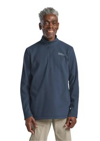 Fleecepullover Jack Wolfskin "TAUNUS HZ M", Herren, Gr. S, midnight sky, Fleece, Obermaterial: 100% Polyester, regular fit h&uuml;ftbedeckend, Rundhals, Sweatshirts Fleecepullover, f&uuml;r Wandern und Trekking, mit Stehkragen, mit halbem Rei&szlig;verschluss