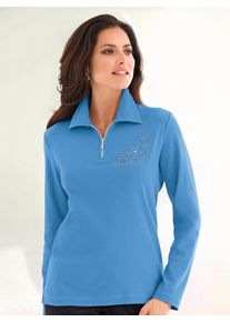 Poloshirt Classic Basics "Poloshirt", Damen, Gr. 38, blau, 100% Baumwolle, unifarben, Shirts Poloshirt