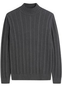Rollkragenpullover Cinque "CIMENSOR", Herren, Gr. M, grau (anthrazit), Strick, Obermaterial: 100% Baumwolle, unifarben, slim fit, Strickb&uuml;ndchen, Pullover Rollkragenpullover, mit Strickb&uuml;ndchen