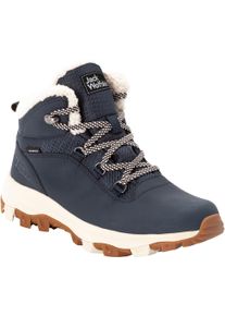 Outdoorwinterstiefel Jack Wolfskin "EVERQUEST TEXAPORE MID W", Damen, Gr. 38, blau (schwarz, blau, off, wei&szlig;), Leder, Textil, Schuhe Outdoorwinterstiefel, Winterboots, Snowboots, Winterschuhe, wasserdicht & gef&uuml;ttert