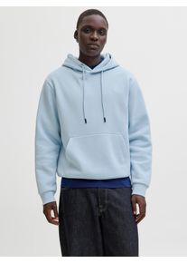 Jack & Jones Kapuzensweatshirt JACK & JONES "JJEBRADLEY SWEAT HOOD NOOS", Herren, Gr. XS, celestial blau, angeraute Sweatware, Obermaterial: 65% Polyester, 35% Baumwolle, unifarben, relaxed fit normal, ohne Ausschnitt, Rippb&uuml;ndchen, Sweatshirts Kapuzensweatshirt, Materialmix, relaxed fit