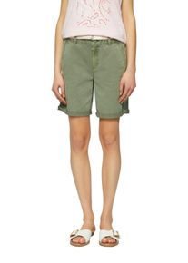 Chinoshorts s.Oliver, Damen, Gr. 46, N-Gr, shadow khaki, Obermaterial: 98% Baumwolle, 2% Elasthan, unifarben, regular fit kniefrei, Hosen Chinoshorts, Sommerhose mit geflochtenem G&uuml;rtel