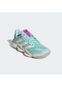 Hallenschuh adidas Performance "STABIL 16 INDOOR", Damen, Gr. 43, gr&uuml;n (semi flash aqua, cloud wei&szlig;, lila burst), Synthetik, Textil, Schuhe Hallenschuh, Handballschuh