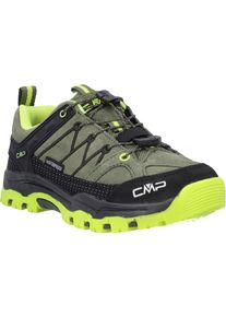 Wanderschuh CMP "KIDS RIGEL LOW TREKKING SHOES WP", Jungen, Gr. 33, gr&uuml;n (kaki, acido), Leder, Textil, Schuhe Wanderschuh, wasserdicht