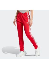Sporthose adidas originals "SST CLASSIC TP", Damen, Gr. XL, N-Gr, rot (better scarlet), Obermaterial: 50% Baumwolle, 43% Polyester, 7% Elasthan, gestreift, Hosen Sporthose, schmaler Schnitt, f&uuml;r sportliche Aktivit&auml;ten, mit Kordelverschluss
