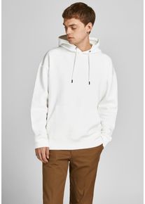 Jack & Jones Kapuzensweatshirt JACK & JONES "STAR BASIC SWEAT HOOD", Herren, Gr. L, wei&szlig;, angeraute Sweatware, Obermaterial: 70% Baumwolle, 30% Polyester, unifarben, bequem, Rundhals, Sweatshirts Kapuzensweatshirt