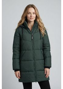 Steppmantel Icepeak "Icepeak ADAIRE", Damen, Gr. 38, dunkelgr&uuml;n, Obermaterial: 100% Polyester, M&auml;ntel Steppmantel, mit Daunenoptik, mit verstellbarer und abnehmbarer Kapuze, winddicht