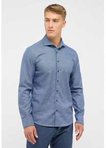 Langarmhemd Eterna "SLIM FIT", Damen, Gr. 40, Normalgr&ouml;&szlig;en, blau (dunkelblau), Twill, 100% Baumwolle, schmal, Manschette, Hemden Langarmhemd, EASY IRON (b&uuml;gelleicht)