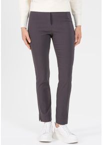 Stretch-Hose Stehmann "INA", Damen, Gr. 46, N-Gr, grau (graphit), Web, Obermaterial: 72% Viskose, 25% Polyamid, 3% Elasthan, unifarben, figurbetont kn&ouml;chellang, Hosen Stretch-Hose, mit Stretch