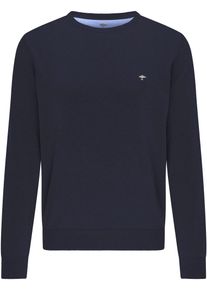 Strickpullover Fynch-Hatton "Fynch-Hatton Langarmpullover", Herren, Gr. XXL (58), blau (navy), Strick, Obermaterial: 100% Baumwolle, unifarben, normal h&uuml;ftbedeckend, Rundhals, Flachstrickb&uuml;ndchen, Pullover Strickpullover, mit Logostickerei