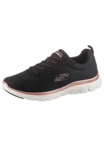 Sneaker Skechers "FLEX APPEAL 4.0 BRILLINAT VIEW", Damen, Gr. 38, rosa (schwarz, ros&eacute;), Lederimitat, Textil, Schuhe Sneaker, Freizeitschuh, Halbschuh, Schn&uuml;rschuh mit Air Cooled Memory Foam, Topseller