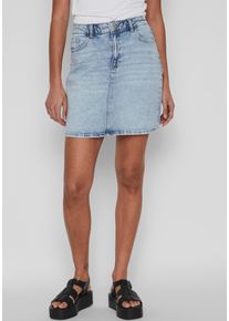 Jeansrock Vila "VIKAJA JAF LBD DENIM SKIRT- NOOS", Damen, Gr. 42 (XL), blau (light blau denim), Denim/Jeans, Obermaterial: 99% Baumwolle, 1% Elasthan, unifarben, figurbetont kurz, R&ouml;cke Jeansrock