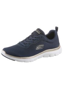Sneaker Skechers "FLEX APPEAL 4.0 BRILLINAT VIEW", Damen, Gr. 36, gold (navy, goldfarben), Synthetik, Textil, Schuhe Sneaker, Freizeitschuh, Halbschuh, Schn&uuml;rschuh mit Air Cooled Memory Foam
