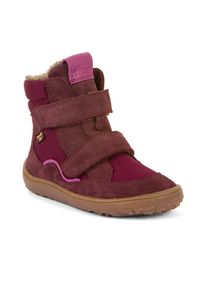 Barfu&szlig;schuh froddo "BAREFOOT TEX WINTER", M&auml;dchen, Gr. 32, lila (beerenfarben), Textil, Veloursleder, Basic, Schuhe Barfu&szlig;schuh, Klettschuh, Winterstiefel mit TEX-Membrane
