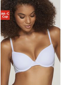 Schalen-BH Nuance, Damen, Gr. 80, Cup C, wei&szlig;, Spitze, Obermaterial: 85% Polyamid, 15% Elasthan, BHs Schalen-BH, im R&uuml;cken aus Spitze, Cups aus Microtouch, Dessous