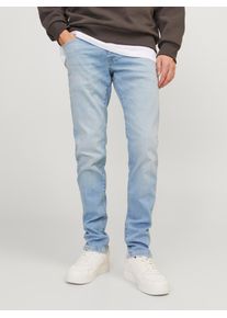 Jack & Jones Slim-fit-Jeans JACK & JONES "JJIGLENN JJICON JJ 619 50SPS NOOS", Herren, Gr. 30, L&auml;nge 34, blau (blau denim), Denim/Jeans, Obermaterial: 92% Baumwolle, 6% Elastomultiester, 2% Elasthan, Abriebeffekte, slim fit lang, Jeans Slim-fit-Jeans, Baumwollmischung, slim fit