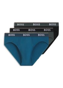 Slip BOSS "Brief 3P Power", Herren, Gr. M, 3 Stk., open miscellaneous 962, Single Jersey, Obermaterial: 95% Baumwolle, 5% Elasthan, k&ouml;rpernah, Unterhosen Slip, mit BOSS Schriftzug