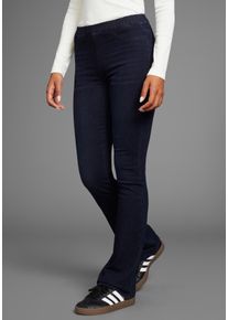Jeansjeggings Arizona "Bootcut mit leichtem Thermo Effekt", Damen, Gr. 46, N-Gr, blau (rinsed), Denim/Jeans, Obermaterial: 72% Baumwolle, 26% Polyester, 2% Elasthan, Basic, lang, Jeans Jeansjeggings, High Waist, Topseller