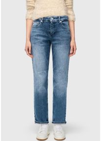 5-Pocket-Jeans MAC "STRAIGHT", Damen, Gr. 38, L&auml;nge 28, blau (mid blau random28), Denim/Jeans, Obermaterial: 99% Baumwolle, 1% Elasthan, straight fit normal, Jeans 5-Pocket-Jeans, mit Stretch