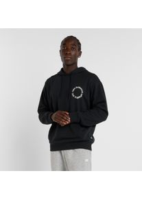 Kapuzensweatshirt New Balance "Circular Logo Hoodie", Herren, Gr. S, schwarz (schwarz (001)), Obermaterial: 60% Baumwolle, 40% Polyester, Sweatshirts Kapuzensweatshirt