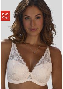 Schalen-BH Lascana, Damen, Gr. 100, Cup E, rosa (ros&eacute;, creme), Obermaterial: 60% Polyamid, 20% Elasthan, 20% Polyester, BHs Schalen-BH, mit B&uuml;gel in High-Apex-Schnittform aus Stickereispitze, sexy Dessous