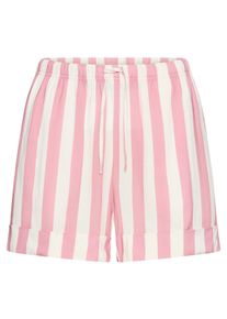 Schlafshorts s.Oliver, Damen, Gr. 46, N-Gr, mauve gestreift, Web, Obermaterial: 100% Viskose, gestreift, loose fit kurz, Hosen Schlafshorts, mit breitem Aufschlag am Saum