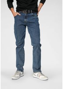 Gerade Jeans Wrangler "Texas", Herren, Gr. 46, L&auml;nge 34, grau (stone, wash), Denim/Jeans, Obermaterial: 99% Baumwolle, 1% Elasthan, Basic, regular fit lang, Jeans Gerade Jeans