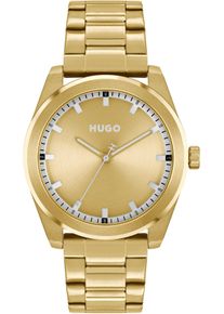Quarzuhr Hugo "BRIGHT", gold (goldfarben), Armbanduhren, Herren, Quarzuhr, Armbanduhr, Herrenuhr, Mineralglas, Edelstahlarmband