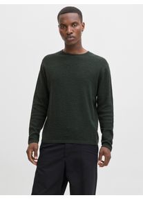 Jack & Jones Rundhalspullover JACK & JONES "JJEGEORGE KNIT CREW NECK NOOS", Damen, Gr. XL, schwarz (rosin detail:with schwarz), Strick, Obermaterial: 85% Baumwolle, 15% Polyester, unifarben, relaxed fit taillenbedeckt, Rundhals, B&uuml;ndchen, Pullover Rundhalspullover, mit Strick Optik