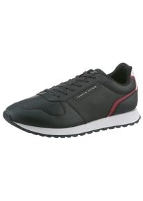 Sneaker Tommy Hilfiger "NEW RUNNER EVA MIX LTH FLAG", Herren, Gr. 43, blau (dunkelblau), Leder, Lederimitat, unifarben mit Farbeins&auml;tzen, Schuhe Sneaker, Freizeitschuh, Halbschuh, Schn&uuml;rschuh mit Logoschriftzug