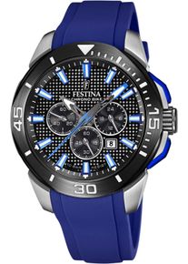 Chronograph Festina "Chrono Bike", blau (blau, schwarz), Armbanduhren, Herren, Chronograph, Armbanduhr, Quarzuhr, Herrenuhr, Stoppfunktion, bis 10 bar wasserdicht