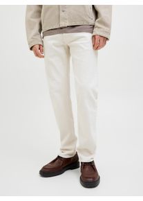 Jack & Jones Tapered-fit-Jeans JACK & JONES "JJIMIKE JJCOOPER SBD 429 SN", Herren, Gr. 34, L&auml;nge 32, beige (ecru), Denim/Jeans, Obermaterial: 99% Baumwolle, 1% Elasthan, unifarben, bequem kn&ouml;chellang, Jeans Tapered-fit-Jeans