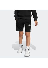 Shorts adidas Sportswear "LK 3S FT SH 220", Damen, Gr. 122, N-Gr, schwarz-wei&szlig; (schwarz, wei&szlig;), Obermaterial: 52% Baumwolle, 48% Polyester, Hosen Shorts, f&uuml;r Kinder, mit sportlichen 3-Streifen, aus Baumwolle und Polyester