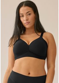Soft-BH Naturana "Smoothing", Damen, Gr. 90, Cup A, schwarz, Microtouch, Obermaterial: 75% Polyamid, 25% Elasthan. R&uuml;ckseite: 84% Polyester, 16% Elasthan. Cups: 100% Polyester, unifarben, Basic, bequem, BHs Soft-BH, flache nahtlose Abschl&uuml;sse, breites Unterbrustband, ohne B&uuml;gel, basic