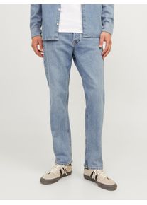 Jack & Jones Loose-fit-Jeans JACK & JONES "JJICHRIS JJCLASSIC AM 676 LID NOOS", Herren, Gr. 30, L&auml;nge 32, blau (blau denim), Denim/Jeans, Obermaterial: 69% Baumwolle, 30% Lyocell (TENCEL&trade;), 1% Elasthan, Abriebeffekte, relaxed fit kn&ouml;chellang, Jeans Loose-fit-Jeans