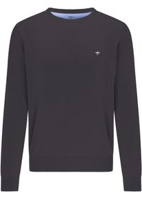 Strickpullover Fynch-Hatton "Fynch-Hatton Langarmpullover", Herren, Gr. XXL (58), grau (charcoal), Strick, Obermaterial: 100% Baumwolle, unifarben, normal h&uuml;ftbedeckend, Rundhals, Flachstrickb&uuml;ndchen, Pullover Strickpullover, mit Logostickerei