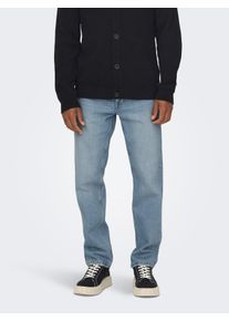 Only & Sons Regular-fit-Jeans ONLY & SONS "ONSEDGE STRAIGHT BROMO 0017 DOT DNM NOOS", Herren, Gr. 36, L&auml;nge 34, blau (light blau denim), Denim/Jeans, Obermaterial: 100% Baumwolle, Abriebeffekte, regular fit, Jeans Regular-fit-Jeans