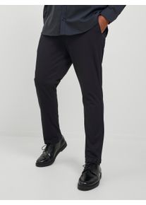 Jack & Jones PlusSize Chinohose "JPSTMARCO JJCOOPER CHINO NOOS PLS", Herren, Gr. 46 (6XL), L&auml;nge 32, schwarz, Web, Obermaterial: 52% Polyester, 21% Nylon, 17% Viskose, 10% Elasthan, JACK & JONES PLUSSIZE, unifarben, slim fit kn&ouml;chellang, Hosen Chinohose