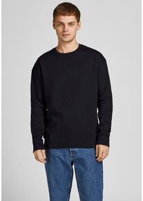 Jack & Jones Sweatshirt JACK & JONES "JJESTAR BASIC SWEAT CREW NECK NOOS", Herren, Gr. S, schwarz, angeraute Sweatware, Obermaterial: 70% Baumwolle, 30% Polyester, unifarben, loose fit normal, Rundhals, Rippb&uuml;ndchen, Sweatshirts Sweatshirt