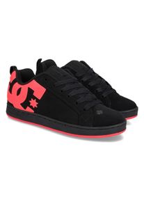 Sneaker DC Shoes "Court Graffik", Damen, Gr. 9(40,5), schwarz (schwarz, hot pink), Obermaterial:55, 91% Leder, 38, 75% Synthetik, 5, 34% Microfaser;, Schuhe Sneaker