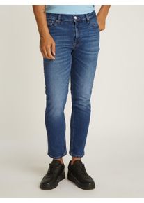Regular-fit-Jeans Tommy Jeans "DAD JEAN RGLR TPRD", Herren, Gr. 31, L&auml;nge 34, blau (schwarz denim), Denim/Jeans, Obermaterial: 99% Baumwolle, 1% Elasthan, Jeans Regular-fit-Jeans, mit Logopr&auml;gung
