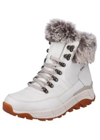 Winterboots RIEKER SPORT, Damen, Gr. 38, wei&szlig; (sanftes wei&szlig;), Leder, Textil, Schuhe Winterboots, Hightop Sneaker, Schn&uuml;rboots, Winterschuh mit Lammwollfutter