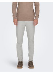 Only & Sons Anzughose ONLY & SONS "ONSMARK PETE SLIM DOBBY 0058 PANT NOOS", Herren, Gr. 29, L&auml;nge 34, grau (limestone), Web, Obermaterial: 88% Baumwolle, 9% Polyester, 3% Elasthan, unifarben, slim fit normal, Hosen Anzughose