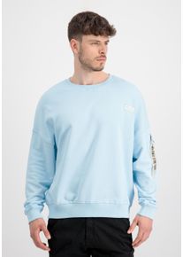 Sweater Alpha Industries "Organics OS Sweater", Herren, Gr. XS, blau (organic sky blau), Obermaterial: 100% Baumwolle, oversize, Sweatshirts Sweater