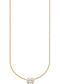 Kette mit Anh&auml;nger HECHTER PARIS "Schmuck Geschenk Silber 925 Halsschmuck Halskette mit Anh&auml;nger", gold (gelbgoldfarben, kristallwei&szlig;), Halsketten, Damen, Silber 925 (Sterlingsilber), L: 45 B: 0,6mm, Kette mit Anh&auml;nger, mit Zirkonia (synth.), B:0,6mm