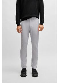 Stretch-Hose BOSS Green "T Commuter-Slim", Herren, Gr. 52, N-Gr, grau (light, pastel grau054), Web, Obermaterial: 95% Polyester, 5% Elasthan, unifarben, slim fit lang, Hosen Stretch-Hose, in schmaler Passform
