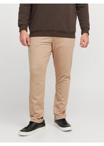 Jack & Jones PlusSize Chinohose "JPSTMARCO JJCOOPER CHINO NOOS PLS", Herren, Gr. 50 (8XL), L&auml;nge 32, beige (fields of rye), Web, Obermaterial: 52% Polyester, 21% Nylon, 17% Viskose, 10% Elasthan, JACK & JONES PLUSSIZE, unifarben, slim fit kn&ouml;chellang, Hosen Chinohose