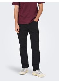 Only & Sons Regular-fit-Jeans ONLY & SONS "ONSEDGE STRAIGHT BROMO 0017 DOT DNM NOOS", Herren, Gr. 31, L&auml;nge 34, schwarz denim, Denim/Jeans, Obermaterial: 100% Baumwolle, regular fit, Jeans Regular-fit-Jeans